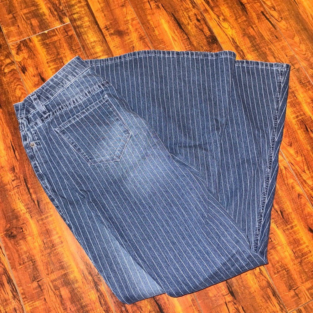 Blue Pinstripe Bellbottoms